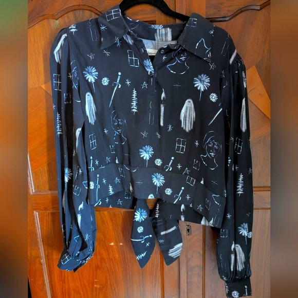 Samantha Pleet Tops - Samantha pleet ghostly patterned Women's Top